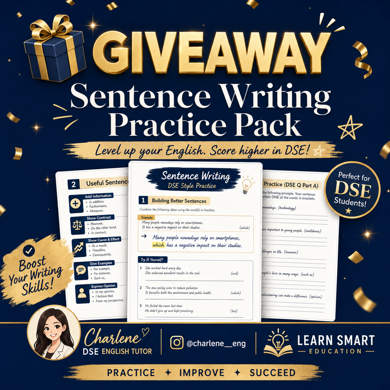 《Sentence Writing Practice Giveaway 》 5大題型必殺句式
